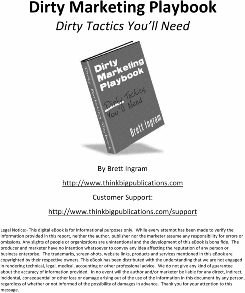 Product picture Dirty Marketing Playbook - Making Money For Websites 